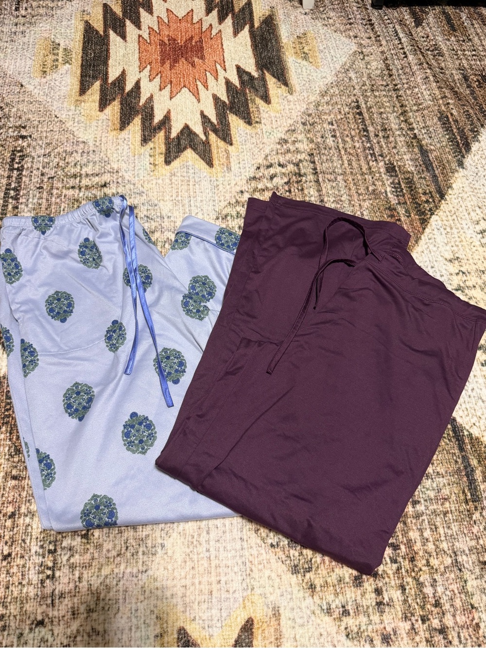 Floral Pajama Set in Purple & Blue